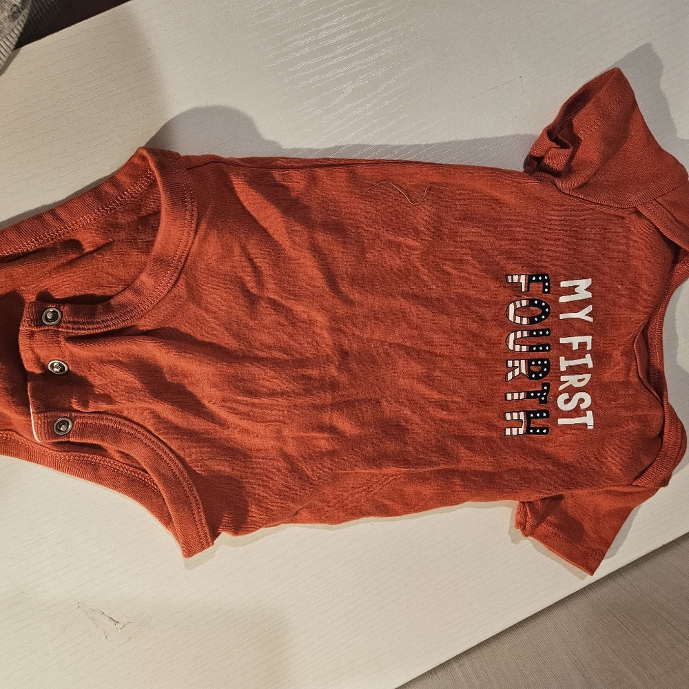 My 1st 4th Of July Red Onesie. Size 3-6 Months